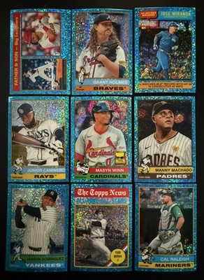 2025 TOPPS HERITAGE CHROME - BLUE SPARKLE REFRACTORS (RC, STARS, HOF) - U PICK!!