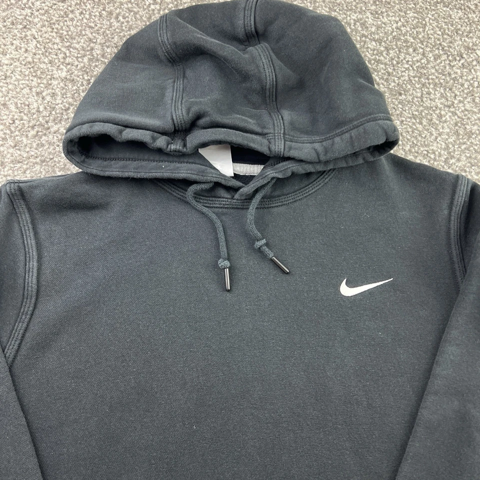 Nike Suéter Para Hombres Mediano Negro Blanco Pequeño Cuadros Swoosh Sudadera con Capucha Pullover Adulto Foto 3 de 4