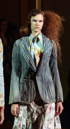 Junya Watanabe, Giacca blazer Junya Watanabe Runway denim AD 2001 vintage rara decostruita M