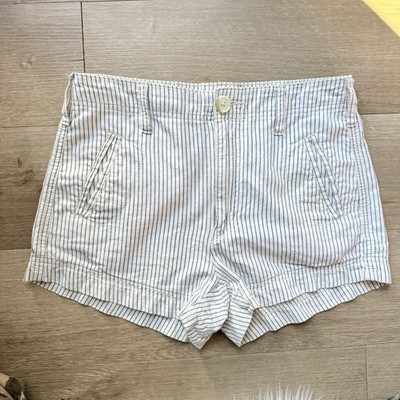 American Eagle sailor coastal nautical pinstripe lightweight shorts flat front