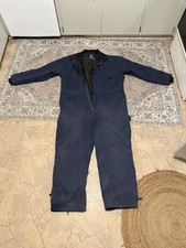 WALLS Mens Duck QUILTED Insulated Navy Overalls Coveralls XXL Thrashed Grunge