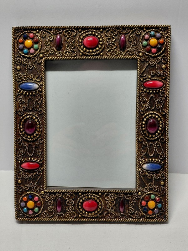Faux Jeweled Picture Frame Fits 5 x 7 Photo