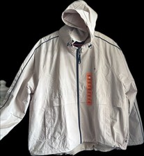 Tommy Hilfiger Hooded Windbreaker Jacket White Full Zip Women  s M Lightweight