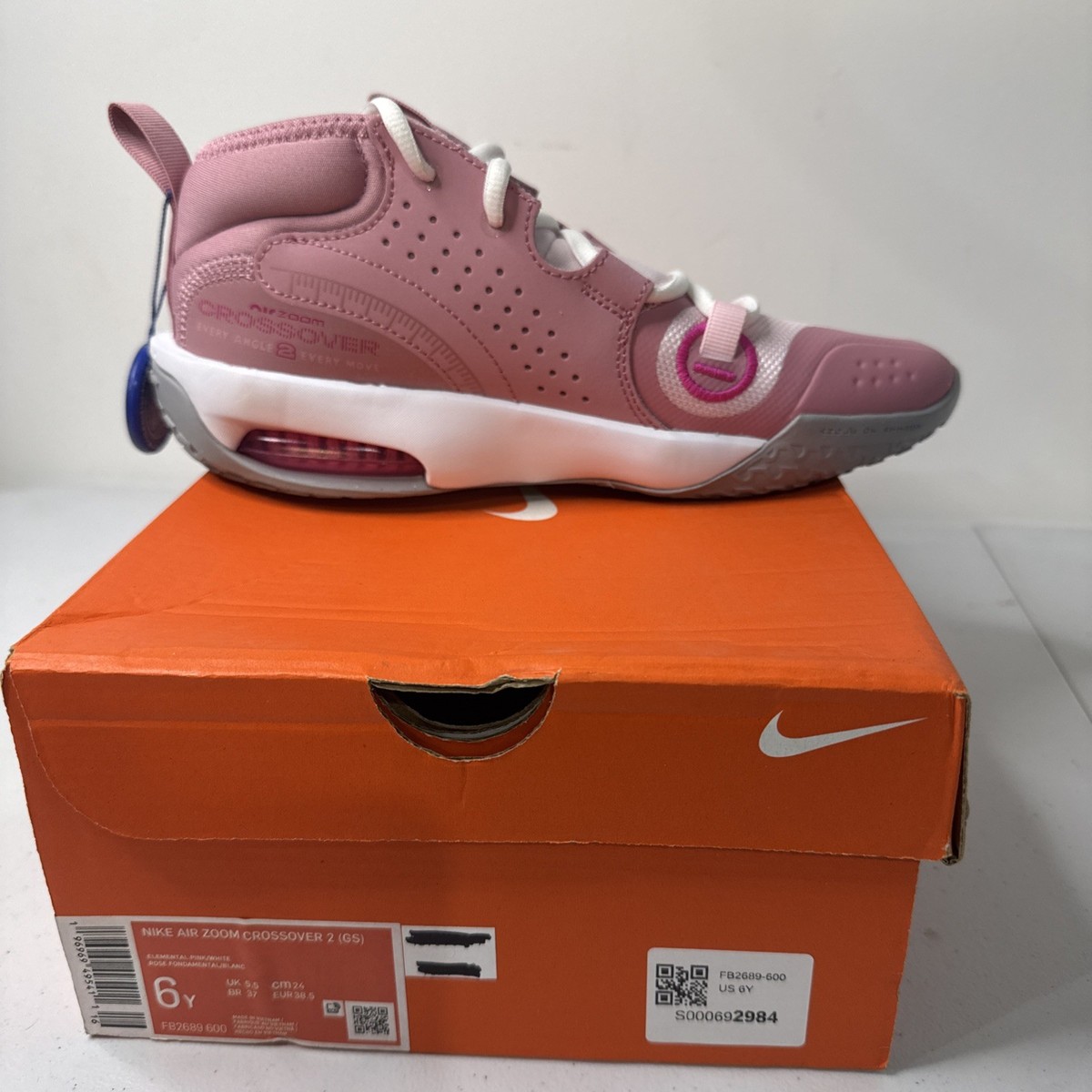 Size 6Y(GS) - Nike Air Zoom Crossover 2 Elemental Pink FB2689-600