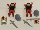 Playmobil Geobra Medieval VINTAGE 2x Knights With Drum Trumpet