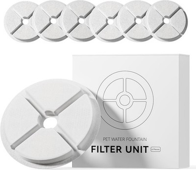 Cat Water Fountain Filter (6 Pieces), Replacement Cartridge for Cat Dispenser, C