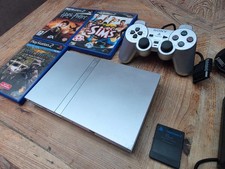 Sony PlayStation 2 PS2 Slim Console Full Setup PAL & 8 Games & Memory card