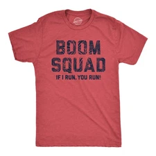 Mens Boom Squad T Shirt Funny Sarcastic Fourth Of July Fireworks Tee for Guys