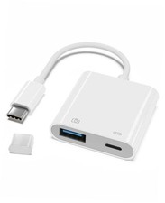 USB C to USB Camera Adapter with Charging Port, OTG Cable Compatible with for