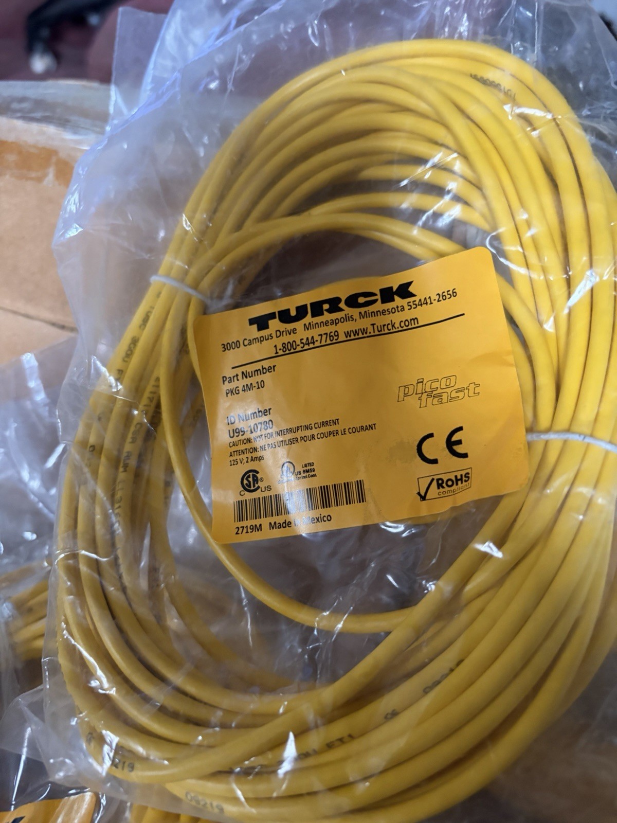 Turck PKG 4 M. - 10 Picofast Cordset New U99-10780