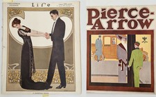 1911 antique LIFE MAGAZINE CHRISTMAS santa COLES PHILLIPS COVER Pierce-Arrow