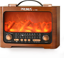 J-196 AM FM Radio with Best Reception for Home, Bluetooth, Flame LED, TF/USB Pla