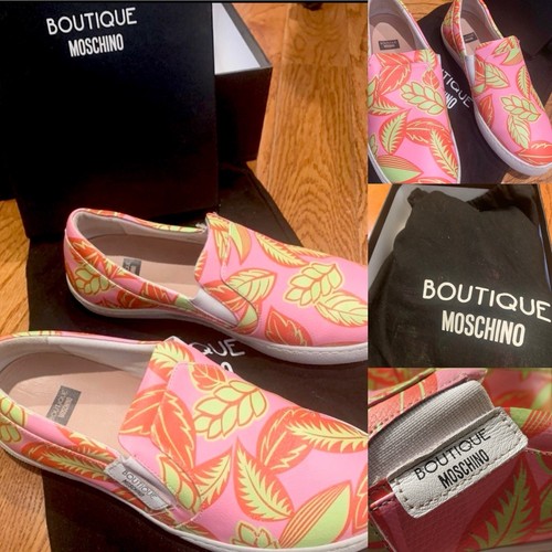Boutique Moschino bold statement Tropical Floral Slip-On Sneakers size (37)6.5