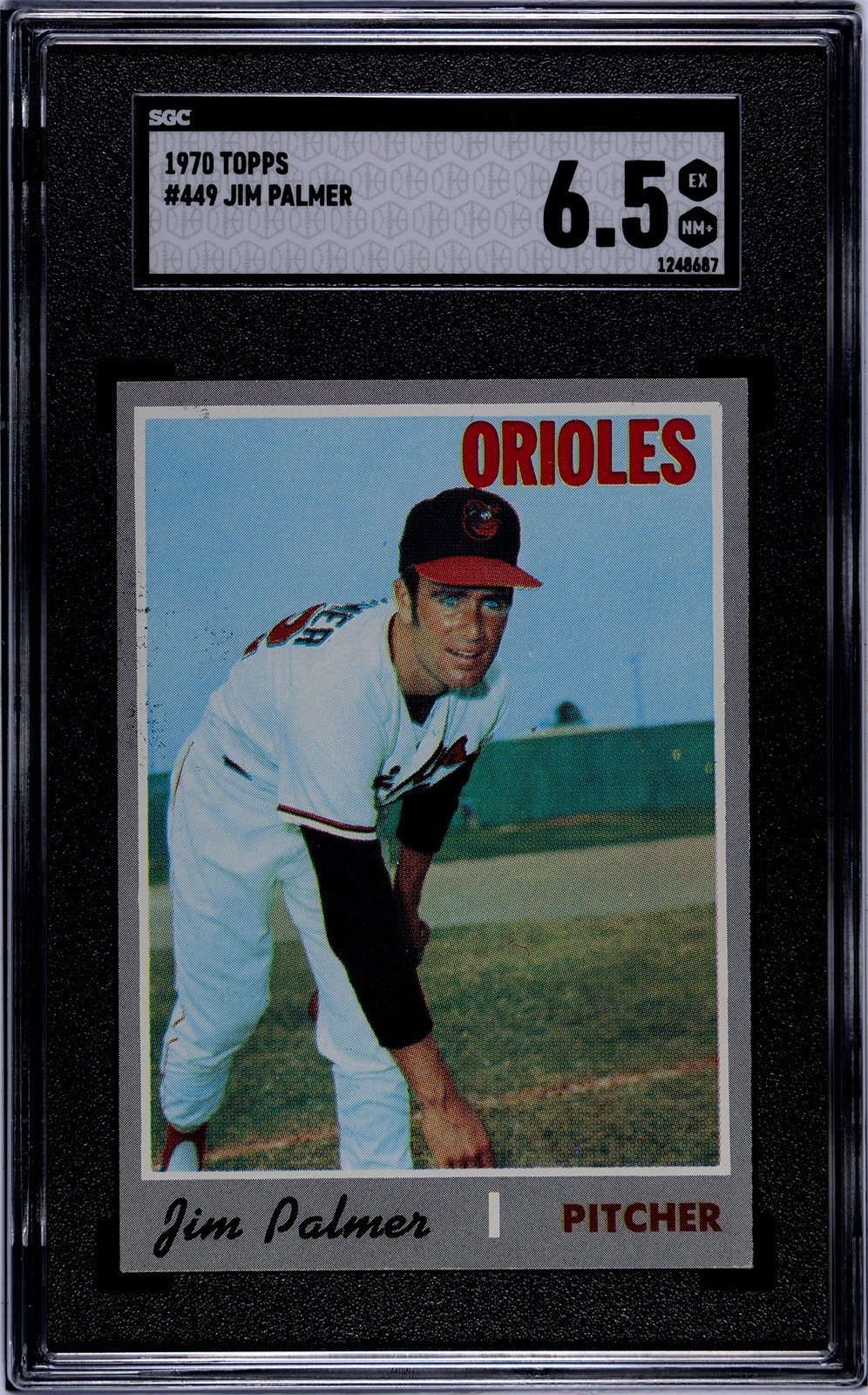 1970 Topps #449 Jim Palmer SGC 6.5 3 Cy Youngs