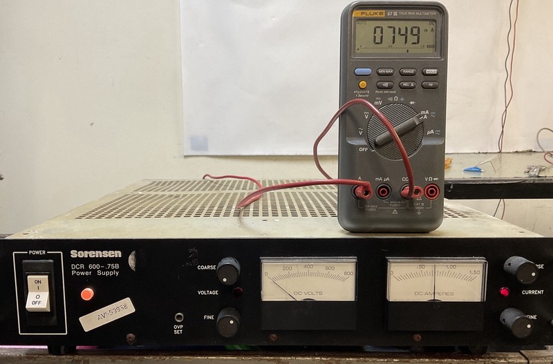 Sorensen DCR 600-.75B Adjustable DC Power Supply 0 to 600V, 0 to 750 mA - TESTED