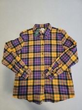 L.L. Bean Women's Scotch Plaid Flannel Shirt Relaxed Fit Size Lg BNWT