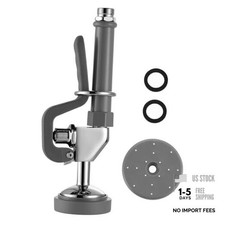 with Handle Rubber Nozzles, 1.42 GPM High Pressure Pull Pre Rinse Sprayer Gray