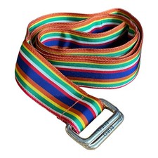 Vintage Polo Ralph Lauren Striped Nylon D-Ring Ribbon Belt Large 46  NOS