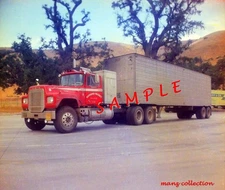 8X10 color semi-truck photo  - Mack R model RAVARINO PRODUCE - Grapevine