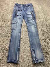 Denim  Rivets Jeans Boy 12 Skinny Fit Ankle Zipped Grudge Tactical Cargo Pant