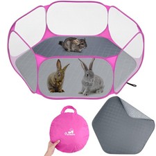 Small Animals Playpen with Pad, Waterproof Small Pet Cage Tent with Reusable ...
