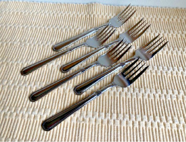 Of 6 Salad Forks Stainless Flatware Silverware
