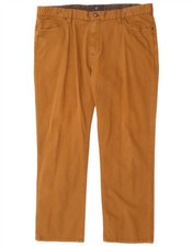 Marks & Spencer Mens Straight Casual Trousers W40 L29 Brown Cotton CY12