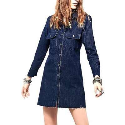 blue corduroy dress womens Navy corduroy shirt dress with button details | Modest Women Clothing