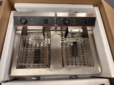 Commercial Electric Double Deep Fryer 32L - 10kw - Stainless Steel Dual Tank