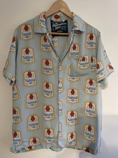 Natural Light Beer Hawaiian Shirt By Rowdy Gentlemen Button Front Men’s Medium