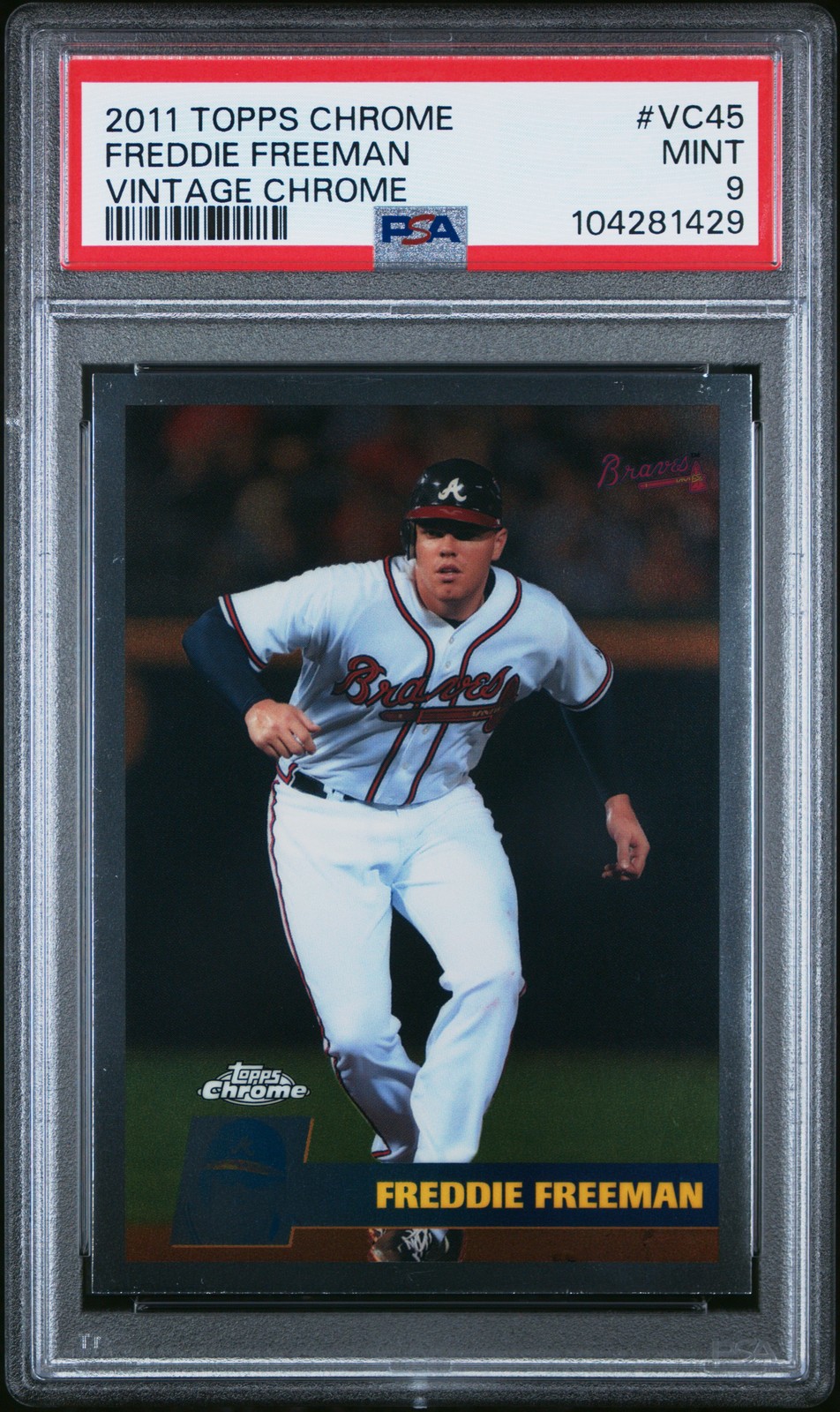 2011 TOPPS CHROME VINTAGE CHROME #VC45 FREDDIE FREEMAN PSA 9