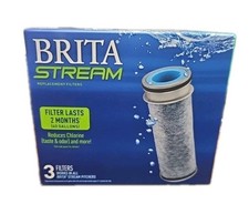 New in Box Genuine Brita Stream Replacement Water Filters 3 Pack