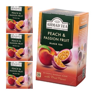 Ahmad Tee Pfirsich & Passionsfrucht Schwarztee, 20 TB 40G (4er Pack)