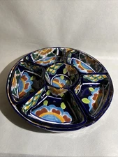 TALAVERA Mexico 7pc Serving Set Chips & Dip Appetizers Toppings Floral