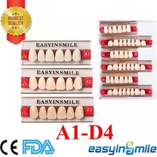 84/96Pcs Dental Acrylic Resin Teeth Full Upper Lower Denture Set A1/A2/A3 Shade