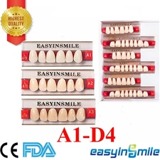 84/96Pcs Dental Acrylic Resin Teeth Full Upper& Lower Denture Set A1/A2/A3 Shade