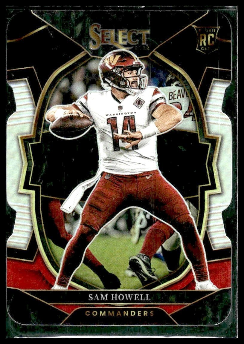 2022 Panini Select 76 Sam Howell Black and Red Prizm Die Cut RC