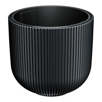 Xxl Rillen Pflanz KüBel Anthrazit - 47 X 38 Cm - Garten Blumen Topf Wetterfest