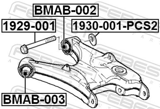 Fits FEBEST BMAB-002 BUSHING, REAR LOWER CONTROL ARM