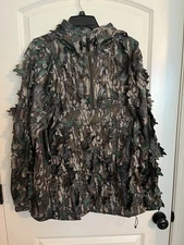  Custom North Mountain Gear Vintage Greenleaf Leafy 1/2 Zip w/ Hood M/L