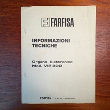 VINTAGE FARFISA MOD. VIP 200 TECHNICAL INFORMATION