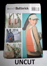 BUTTERICK UNCUT Sewing Pattern B4147 Visor Utility Bag Messenger Backpack