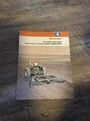 Oliver No. 242 - 292 New Wheeled Tandem Disc Harrows Sales Brochure