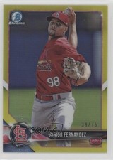 2018 Bowman Chrome Prospects Canary Yellow Refractor 39/75 Junior Fernandez 2r7