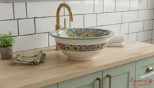 Moroccan Sink Washbasin Wash Basin Ceramic Handmade Bowl Vessel Bathroom SW102