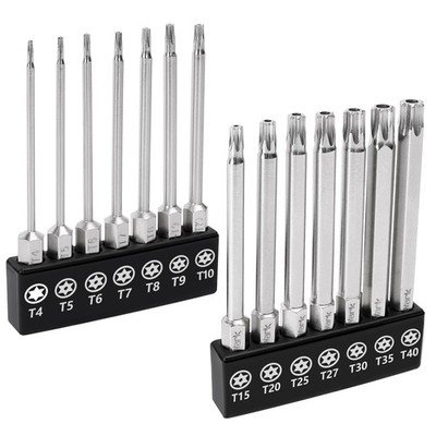 14PC Magnetisches Sicherheit Torx Bit Set 3  lang Tamper Proof Star Schrauben...