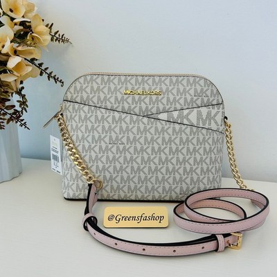 NWT Michael Kors Jet Set Travel Medium Logo Dome Crossbody Bag MK