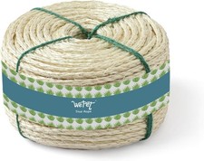 Cat Natural Sisal Rope for Scratching Post Tree Replacement, Hemp 30FT, White