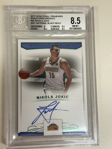 Panini National Treasures Signatures Emerald Auto Nikola Jokic 1/1 BGS 8.5 S-NJK