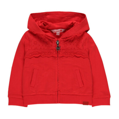 209113 Boboli Kinder Baby Mädchen Sweat Weste m. Kapuze Gr. 98 Neu rot